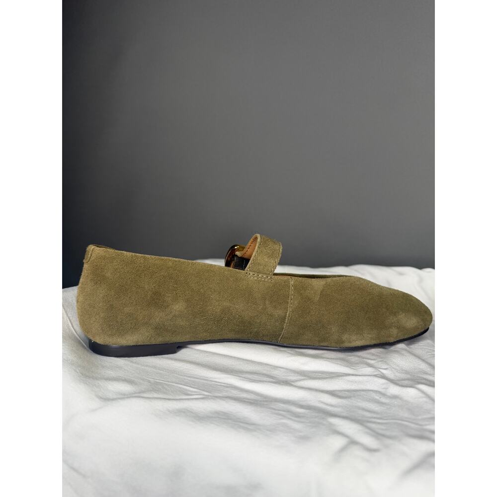 Madewell The Remy Mary Jane Flat in Aged Olive Green Suede Size 8 - Picture 7 of 16